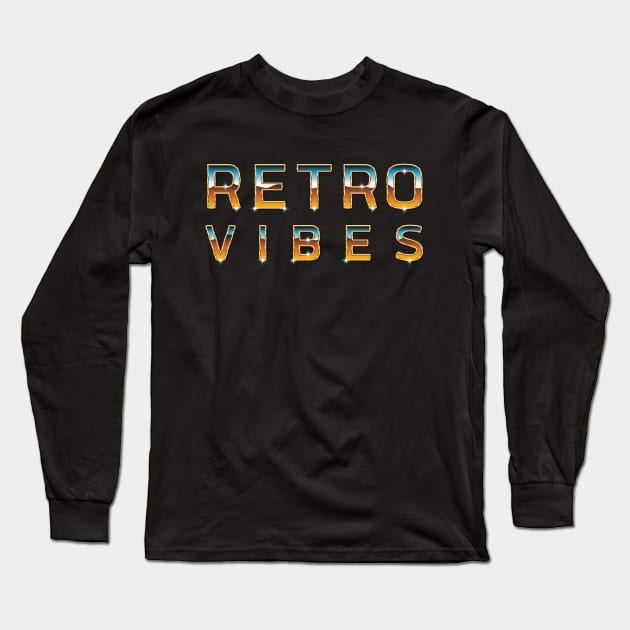 Retro Vibes Music 80s 90s 00s Long Sleeve T-Shirt by melostore